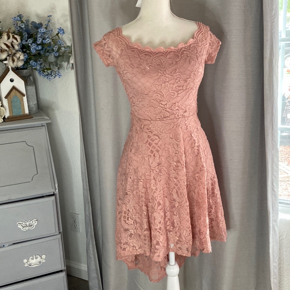 Pink lace dress